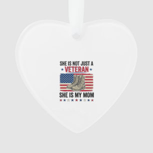 Veteran Mum Patriotic Military Boots Shirt Design_ Ornament
