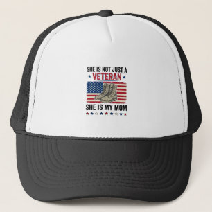 Veteran Mum Patriotic Military Boots Shirt Design_ Trucker Hat