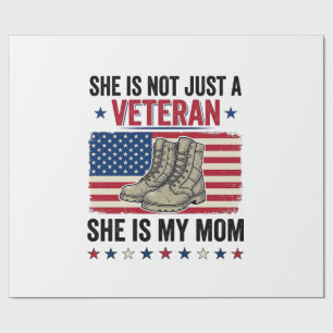 Veteran Mum Patriotic Military Boots Shirt Design_ Wrapping Paper