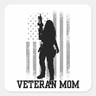 Veteran Mum Square Sticker