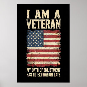 Veteran — My Oath Has No Expiration Date Skull Poster
