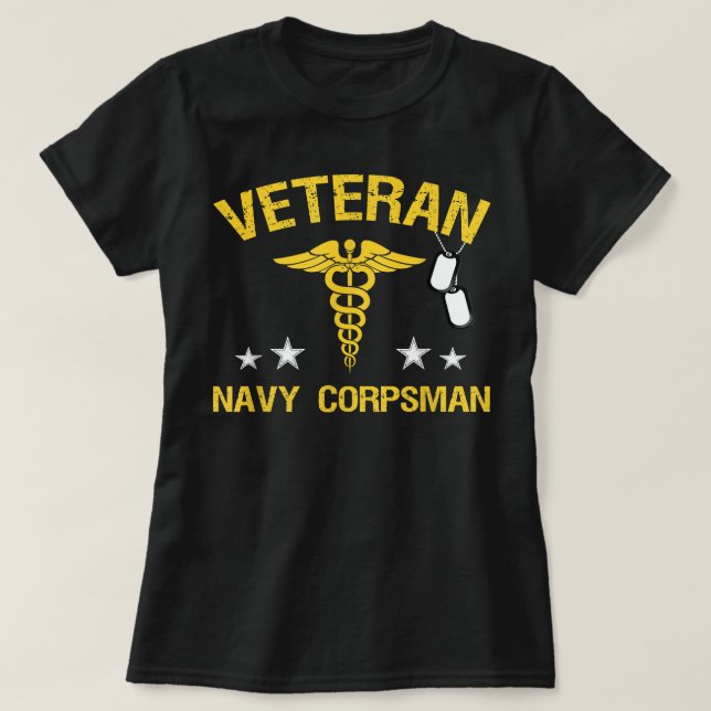 Veteran Navy Corpsman T shirt (Design Front)