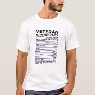 Veteran Nutritional Facts Military Appreciation T-Shirt
