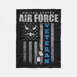 Veteran Of The Military Usa Flag Veterans Fleece Blanket