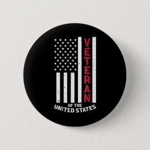 Veteran Of The United States US Flag Memorial Day 6 Cm Round Badge