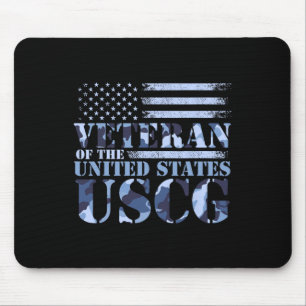Veteran Of The United States Uscg Camo America Fla Mouse Pad