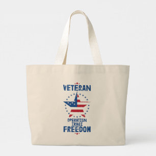 Veteran – Operation Iraqi Freedom Patriotic Large Tote Bag