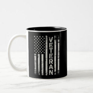 Veteran Patriotic U.S Army American Flag America Two-Tone Coffee Mug