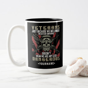 Veteran Patriotic USA Funny Humour Two-Tone Coffee Mug