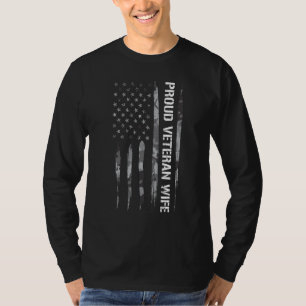 Veteran Proud Veteran Wife American Flag T-Shirt