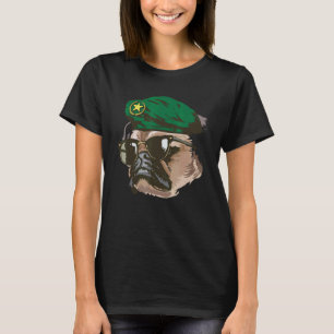 Veteran Pug Dog Army Soldier Funny Animal Military T-Shirt