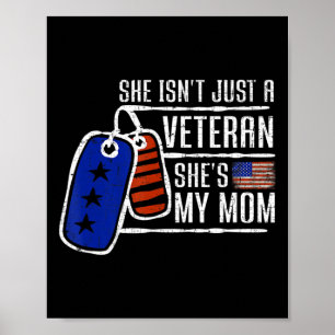 Veteran She's My Mum  USA Flag Proud American Vete Poster