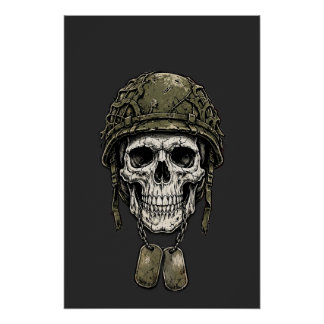 Veteran Skull — Dog Tags Poster