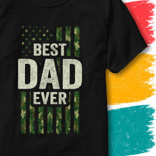 Veteran Soldier Military Dad Camo Best Dad Ever T-Shirt