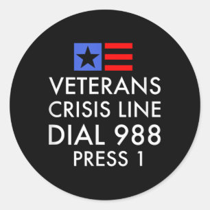 Veteran Suicide Awareness - 988 Shirt - Suicide Pr Classic Round Sticker