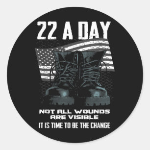 Veteran Suicide Awareness  Classic Round Sticker
