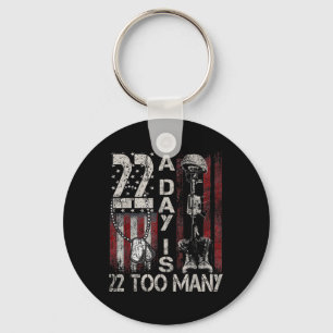 Veteran Suicide Awareness Ribbon 22 A Day Is 22 To Key Ring