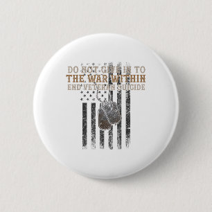 Veteran Suicide Awareness The War Within Patriotic 6 Cm Round Badge
