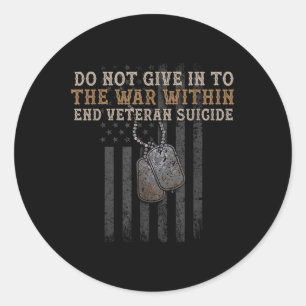 Veteran Suicide Awareness The War Within Patriotic Classic Round Sticker