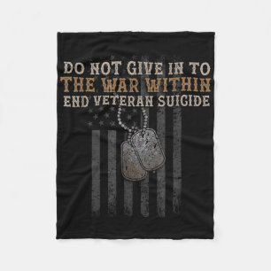 Veteran Suicide Awareness The War Within Patriotic Fleece Blanket