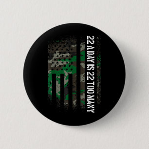 Veteran Suicide Awareness Usa Flag 22 A Day Is 22 6 Cm Round Badge