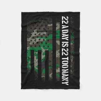 Veteran Suicide Awareness Usa Flag 22 A Day Is 22 Fleece Blanket