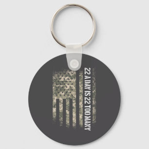 Veteran Suicide Awareness Usa Flag 22 A Day Is 22  Key Ring
