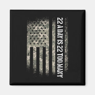 Veteran Suicide Awareness Usa Flag 22 A Day Is 22  Magnet