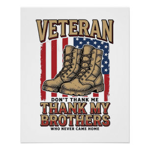 Veteran Thank My Brothers Vintage Military Shirt_1 Poster