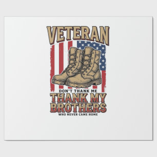 Veteran Thank My Brothers Vintage Military Shirt_1 Wrapping Paper