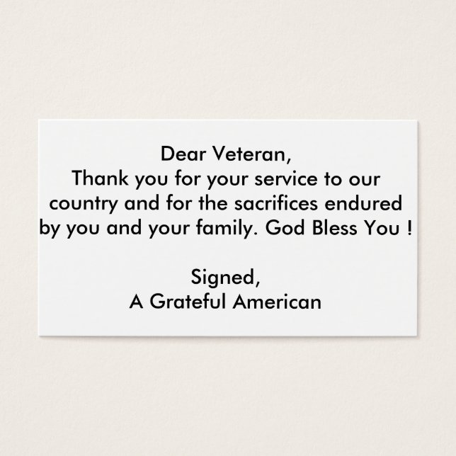Veteran Thank You cards (Front)