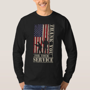 Veteran Thank You For Your Service US Flag Veteran T-Shirt