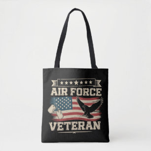 Veteran US Air Force American America Flag  Tote Bag