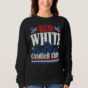 Veteran US Flag Red White & Blue Cashier Crew Sweatshirt