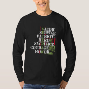 Veteran Valour Service Patriot Hero Sacrifice Cour T-Shirt