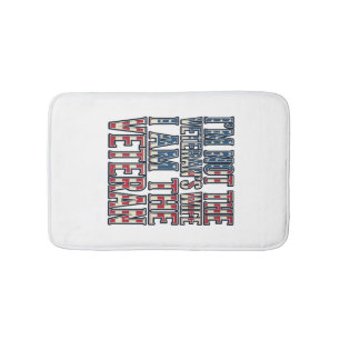 Veteran Wife Quote Patriotic Vintage Vector Design Bath Mat