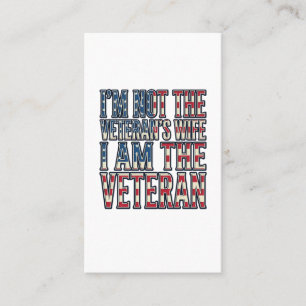 Veteran Wife Quote Patriotic Vintage Vector Design Business Card