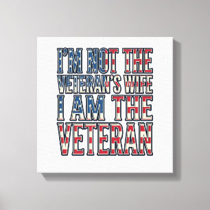 Veteran Wife Quote Patriotic Vintage Vector Design Canvas Print