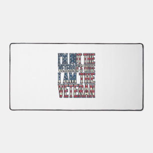 Veteran Wife Quote Patriotic Vintage Vector Design Desk Mat