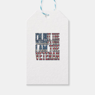 Veteran Wife Quote Patriotic Vintage Vector Design Gift Tags