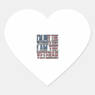 Veteran Wife Quote Patriotic Vintage Vector Design Heart Sticker