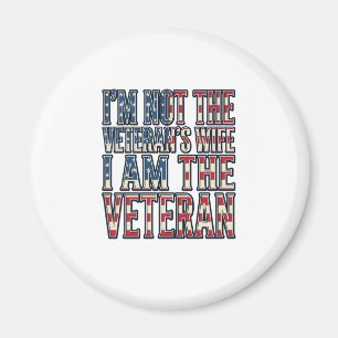 Veteran Wife Quote Patriotic Vintage Vector Design Magnet