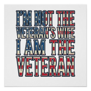 Veteran Wife Quote Patriotic Vintage Vector Design Poster