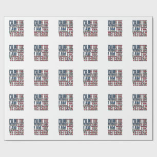 Veteran Wife Quote Patriotic Vintage Vector Design Wrapping Paper