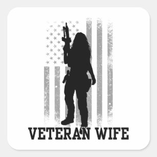 Veteran Wife Square Sticker