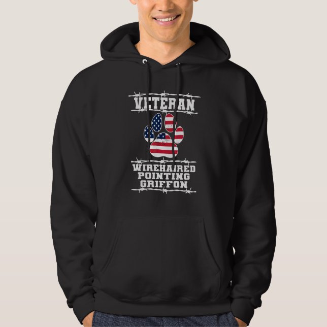 Veteran Wirehaired Pointing Griffon Retired Dog Hoodie (Front)