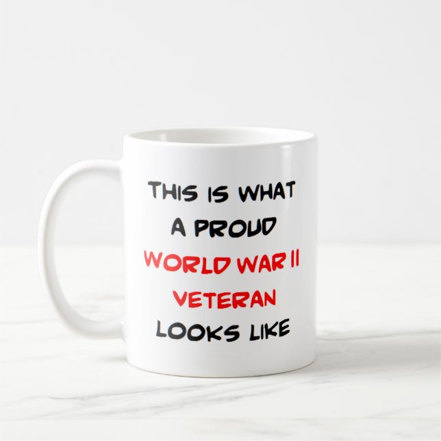 veteran, world war ii coffee mug (Left)