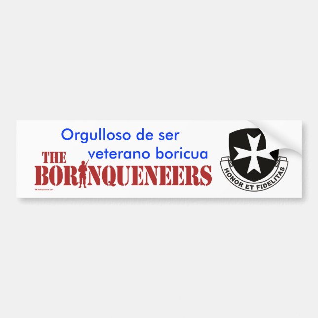 Veterano Boricua 2 - Bumper Sticker (Front)