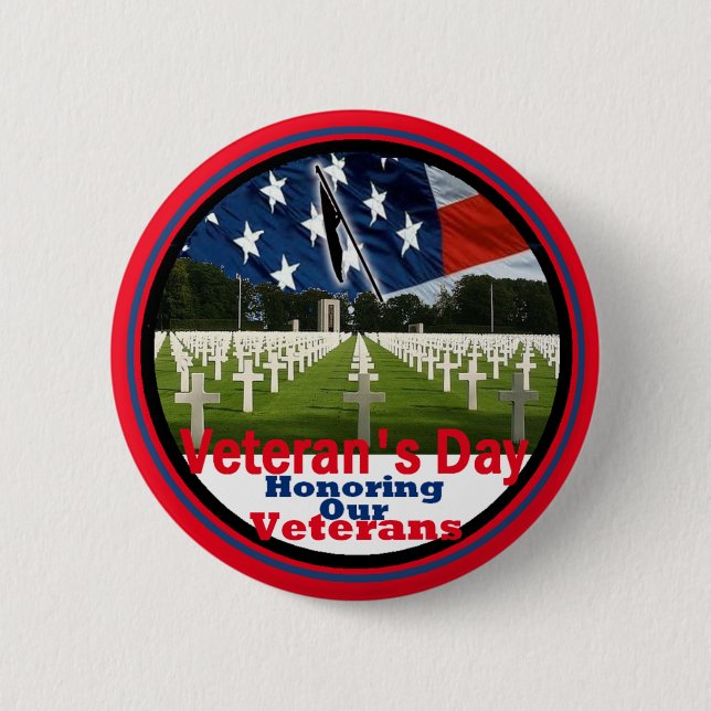 Veterans 6 Cm Round Badge (Front)