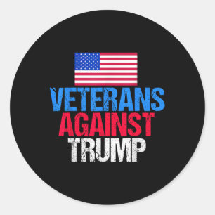 Veterans Against Donald Trump  Classic Round Sticker